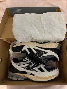 New Balance Black White and Gray Athletic Sneakers